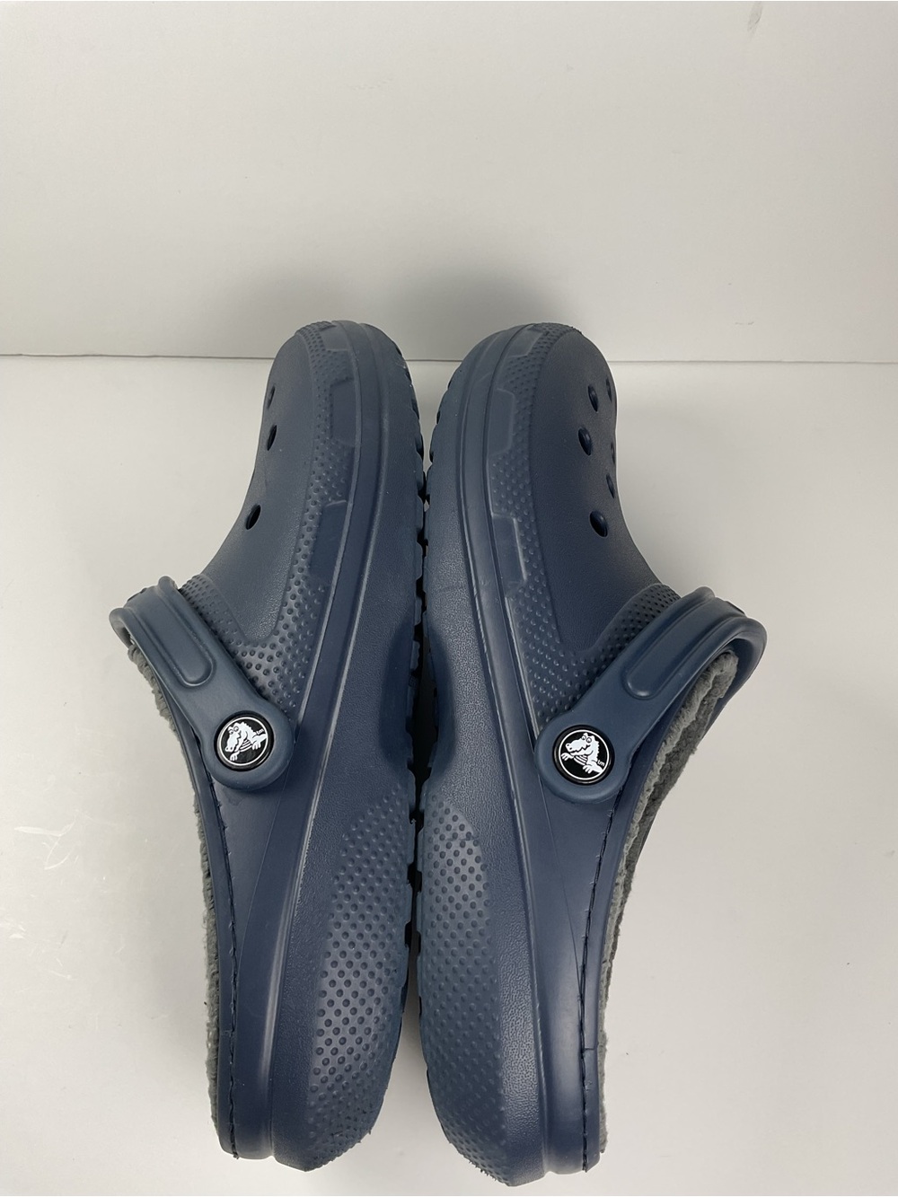 Crocs Classic Lined Clogs Navy Blue Fleece Men’s 9 Women’s 11 Slip On Comfort - Picture 7 of 11